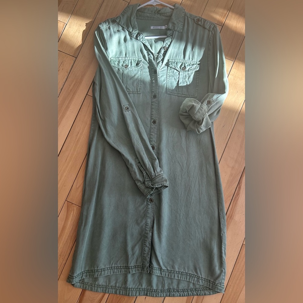 Kenneth Cole Reaction Olive Shirt Dress